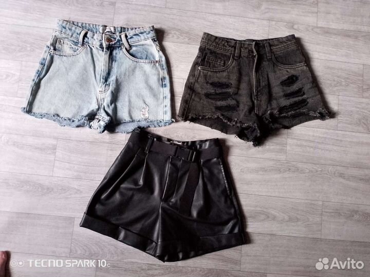 Шорты джинсовые/кожаные