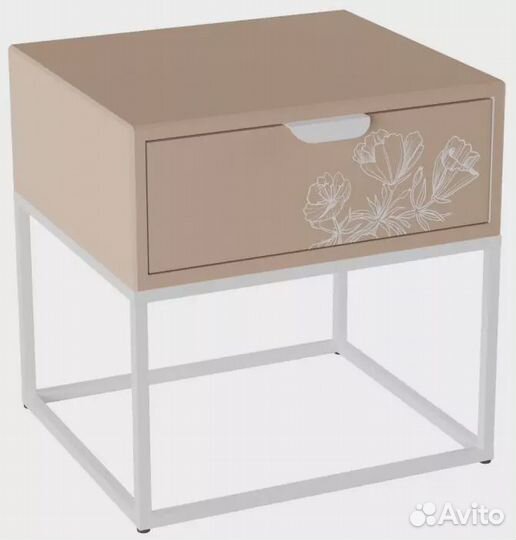 Прикроватная тумба Калифорния Дрим Пудра/Белый