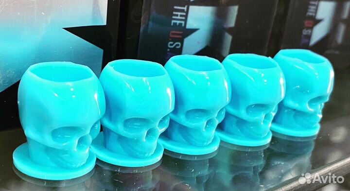 Колпачки для тату краски в форме черепа 200шт