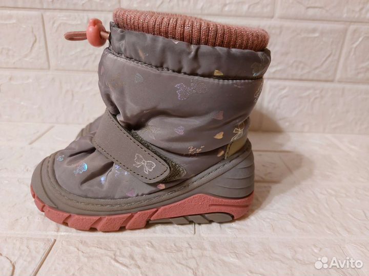 Детские дутики pasito зимние сапоги на девочку 23