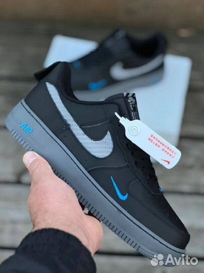 Nike air force 1 чёрные2 разм. 43