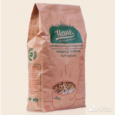 Опт - Крупа Нане Чечевица Зелёная 1кг