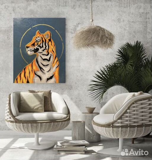 Картина на холсте,тигр