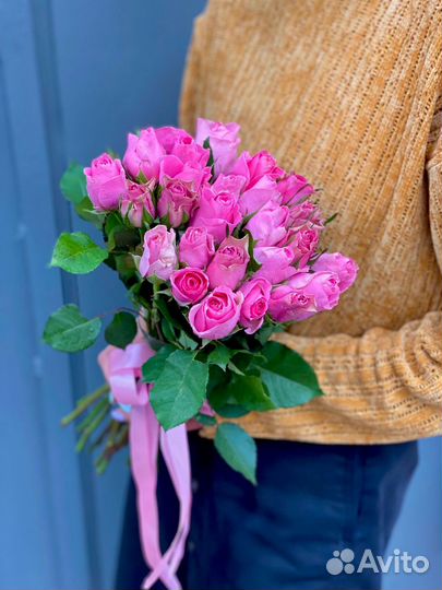 Роза кения розовая 35-40 см