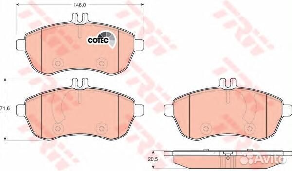 Колодки тормозные дисковые перед GDB1736 TRW