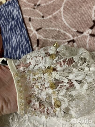 Платье мини гипюровое