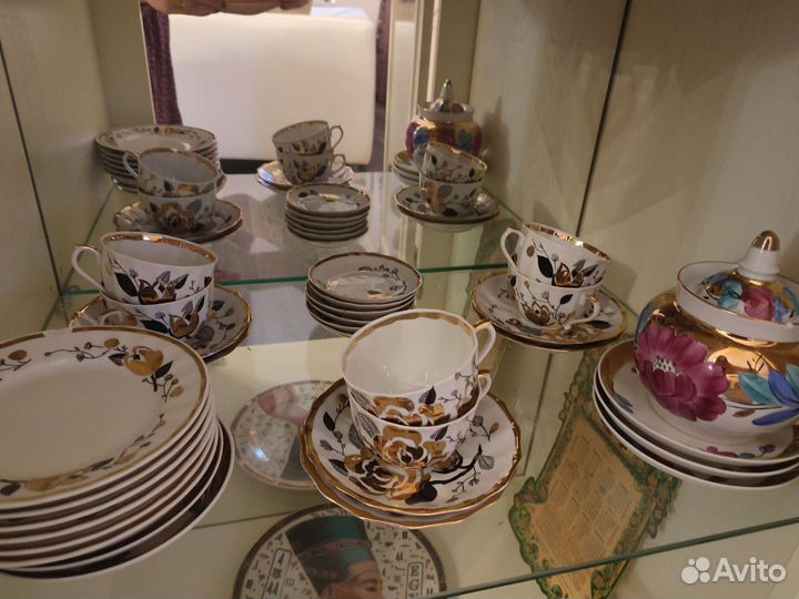 Чайный сервиз СССР Золотая роза