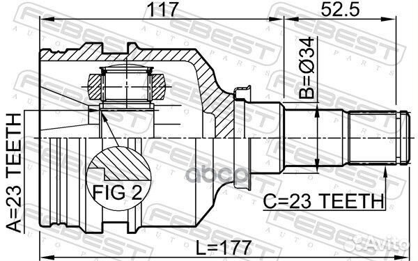 Шрус внутренний 23X34X23 0111001 Febest