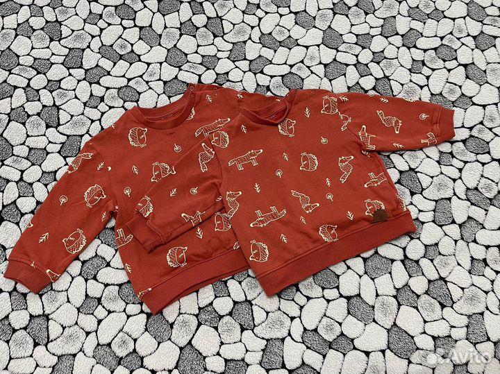 Кофта, свитшот для двойни 80-86