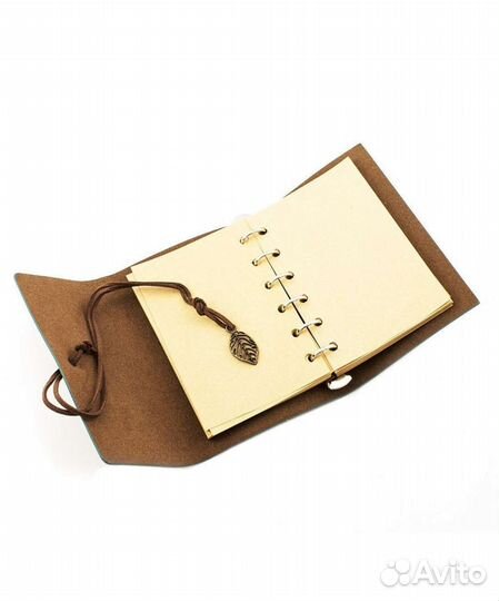 Блокнот эко кожа листья женский