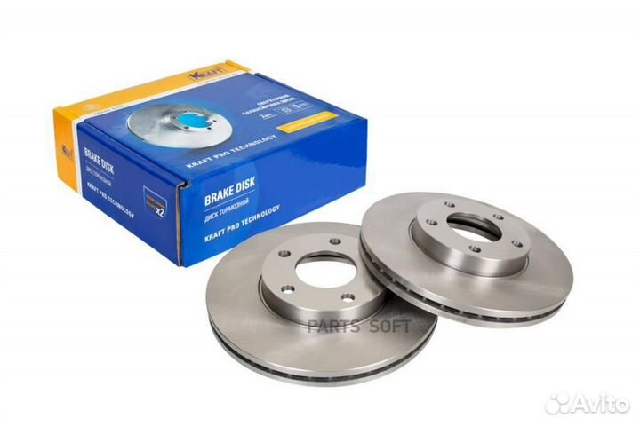 Kraft KT 016038 Диск тормозной передний