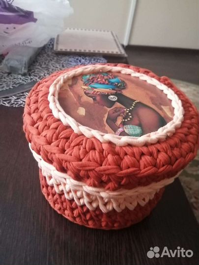 Корзинки и кашпо из трикотажной пряжи