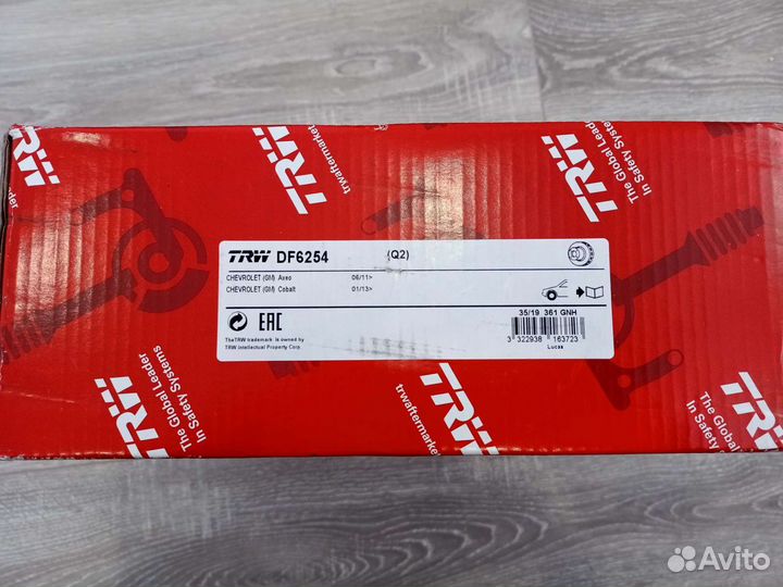 Тормозные диски Шевроле Авео (Aveo) TRW DF6254