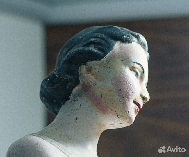 Старинная Статуэтка Балерина Ретро Винтаж Гипсовая