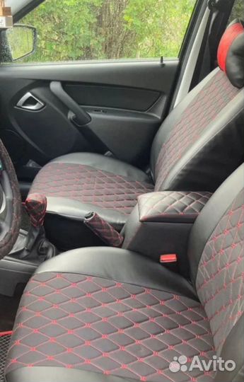 Чехлы Granta, Datsun красный ромб комбинированные