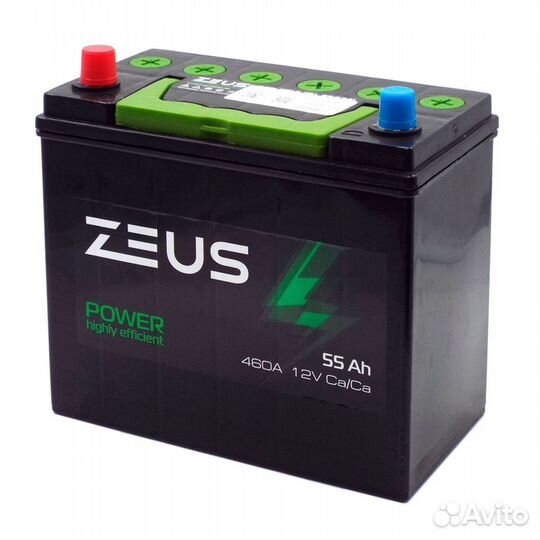 Аккумулятор zeus power Asia 65B24R 55 Ач п.п Geely