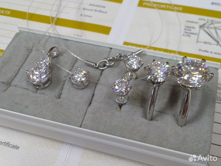 Подвеска с бриллиантами 3к муассанит