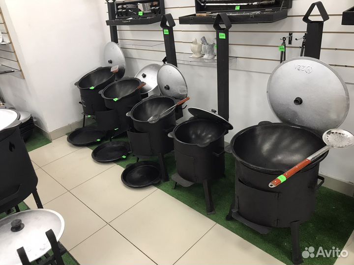 Казан + печь с трубой + шумовка + специи