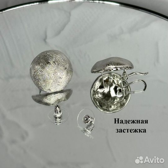 Серьги под серебро в стиле олд мани