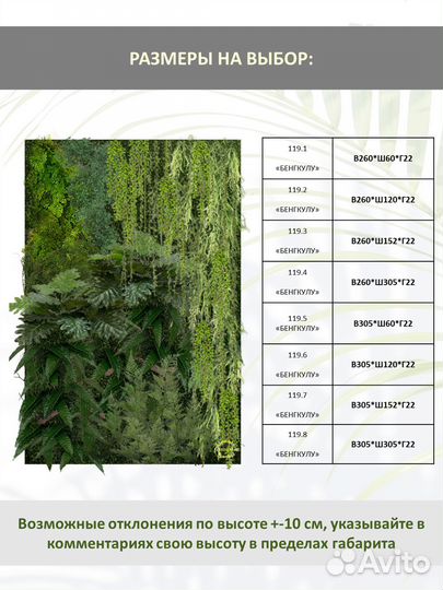 Фитостена из искусственных растений 