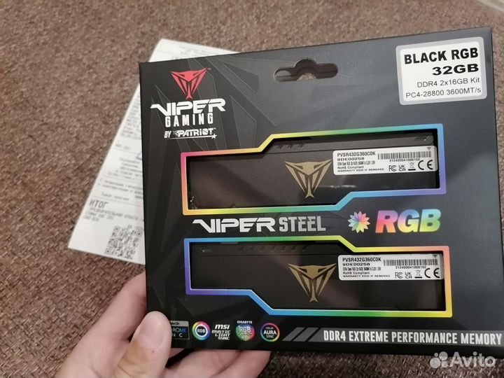 Оперативная память Viper Patriot Steel32Gb 3600MHz