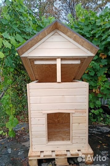 Будка утепленная с откидной крышей