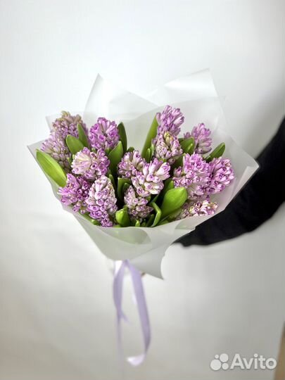 Букет из 15 Гиацинтов в матовой бумаге