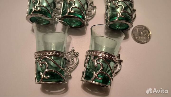 Рюмки маленькие стаканчики в подстаканниках СССР