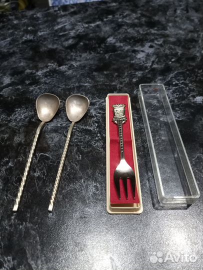 Ложечка кофейная мельхиор и вилочка