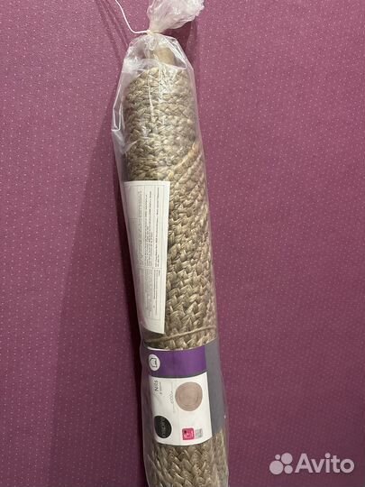 Ковер джутовый новый круглый 100см