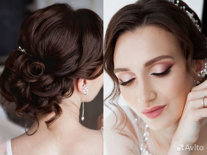 Свадебные и вечерние причёски, локоны, макияж