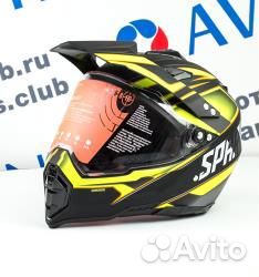 Шлем мотард Spark (Matt Black/Green, M)