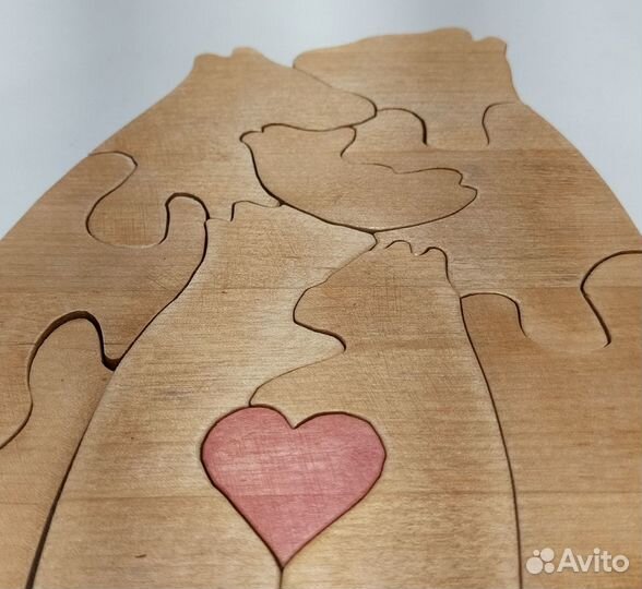 Деревянный пазл ручной работы Медведи 5