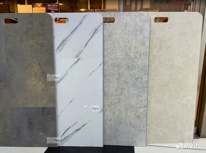 Кварцвиниловая плитка мрамор, бетон, камень