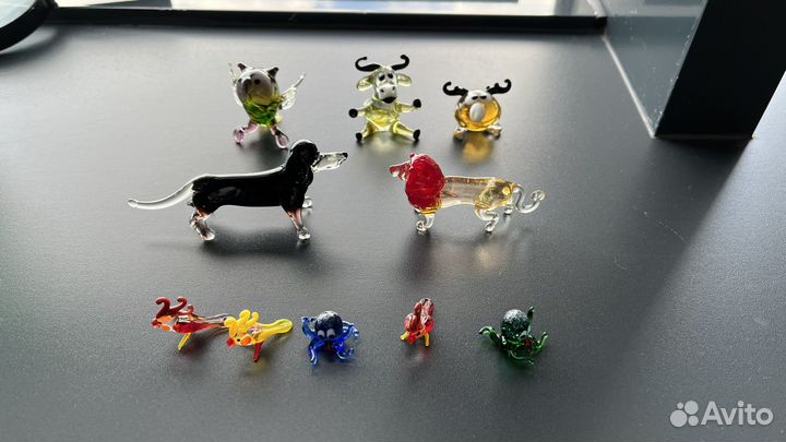 Скидка Фигурки животных стеклянные