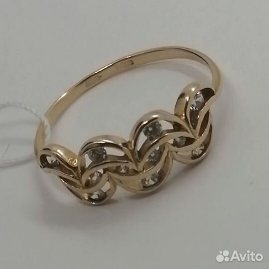 Кольцо / размер 17,5 / 1,43г / Золото585 / фианиты