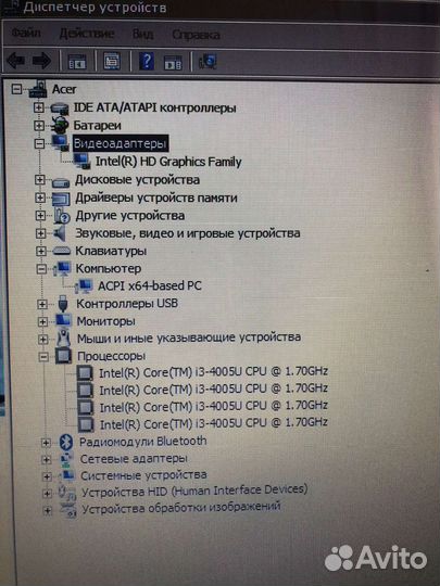 Ноутбук Acer 15.4 i3-4005u