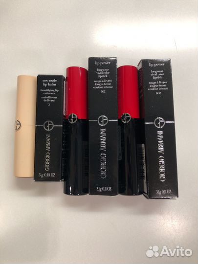 Armani помада Lip Power, Armani бальзам для губ