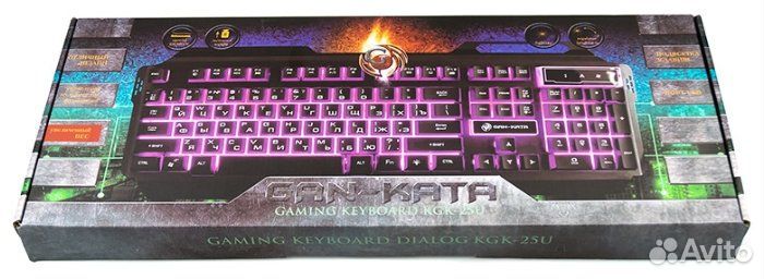 Клавиатура игровая с подсветкой 3 цвета, металл