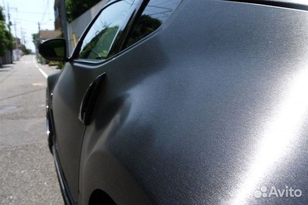 Автовинил шлифованный алюминий черный