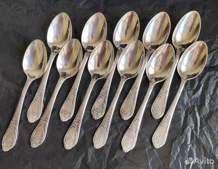 Ложки десертные СССР мельхиор знак качества зиш