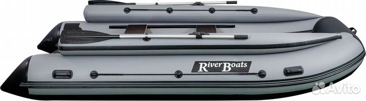 Надувная лодка пвх, RiverBoats RB 370 нднд, ф/б, серо-белый RB370ndfbgw