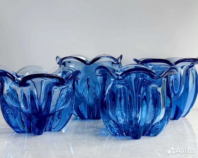 Ваза конфетница цветное стекло