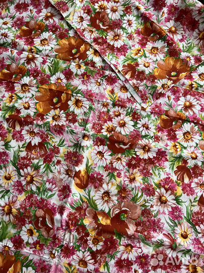 Винтажный хлопок, принт ромашки, СССР