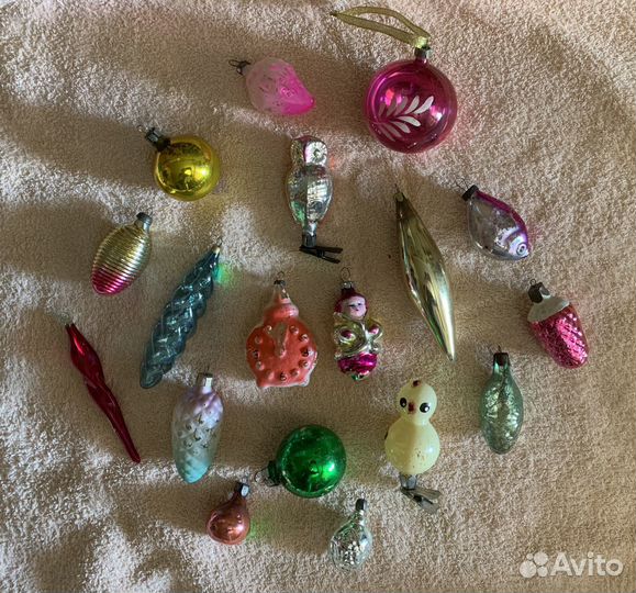 Елочные игрушки СССР одним лотом, антиквариат