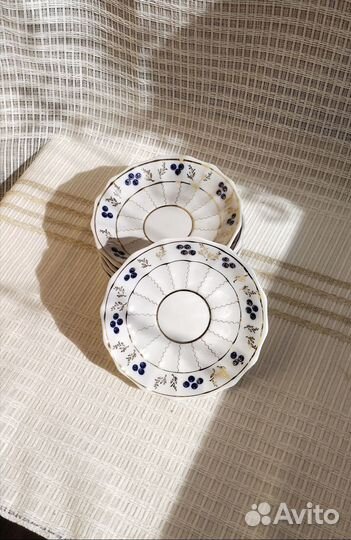 Чайные блюдца фарфор Вербилки 6 штук