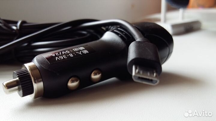 Зарядка в Авто - microusb 3 метра, 2А + USB выход