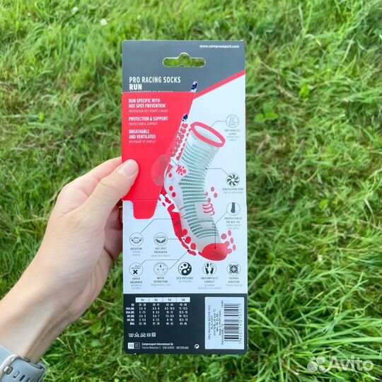 Носки Compressport Racing V3.0(чёрные,белые) 39-41