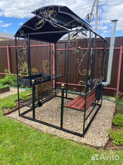 Мангал беседка с печкой