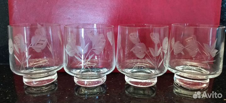 Большие стопки роза 150 мл 4 шт одним лотом. сте